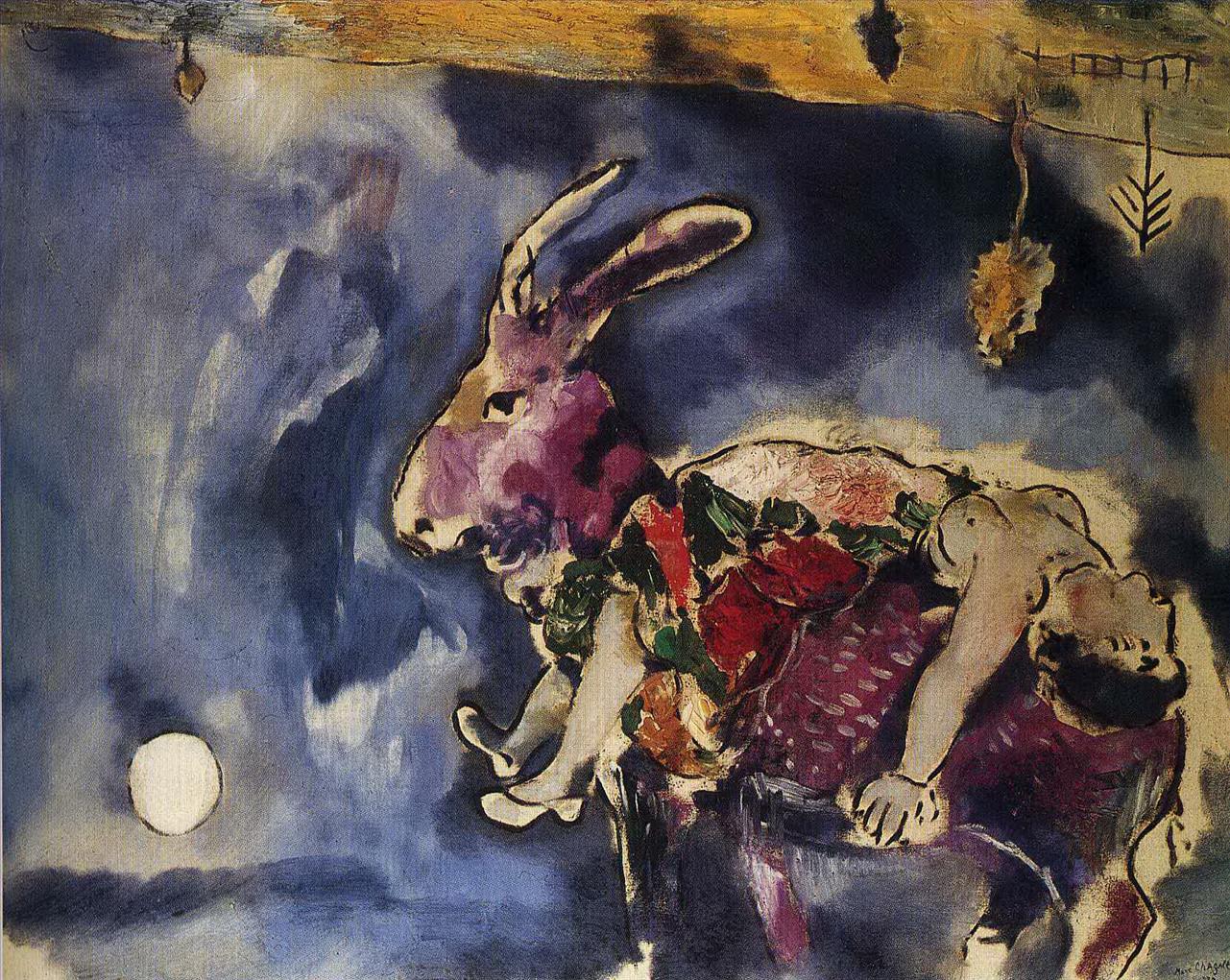 Le rêve Le lapin contemporain Marc Chagall Peintures à l'huile